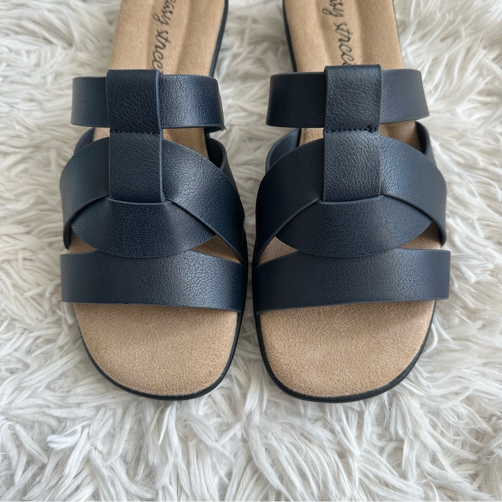 Easy Street Womens Lakeport Slide Sandals Navy New In Box Size 5.5 - Picture 2 of 7